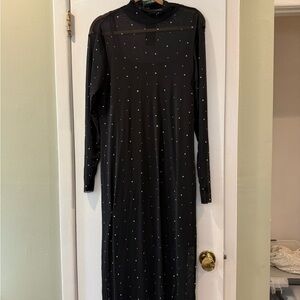Wild Fable Black Long Sleeve Dress with Rhinestone Details